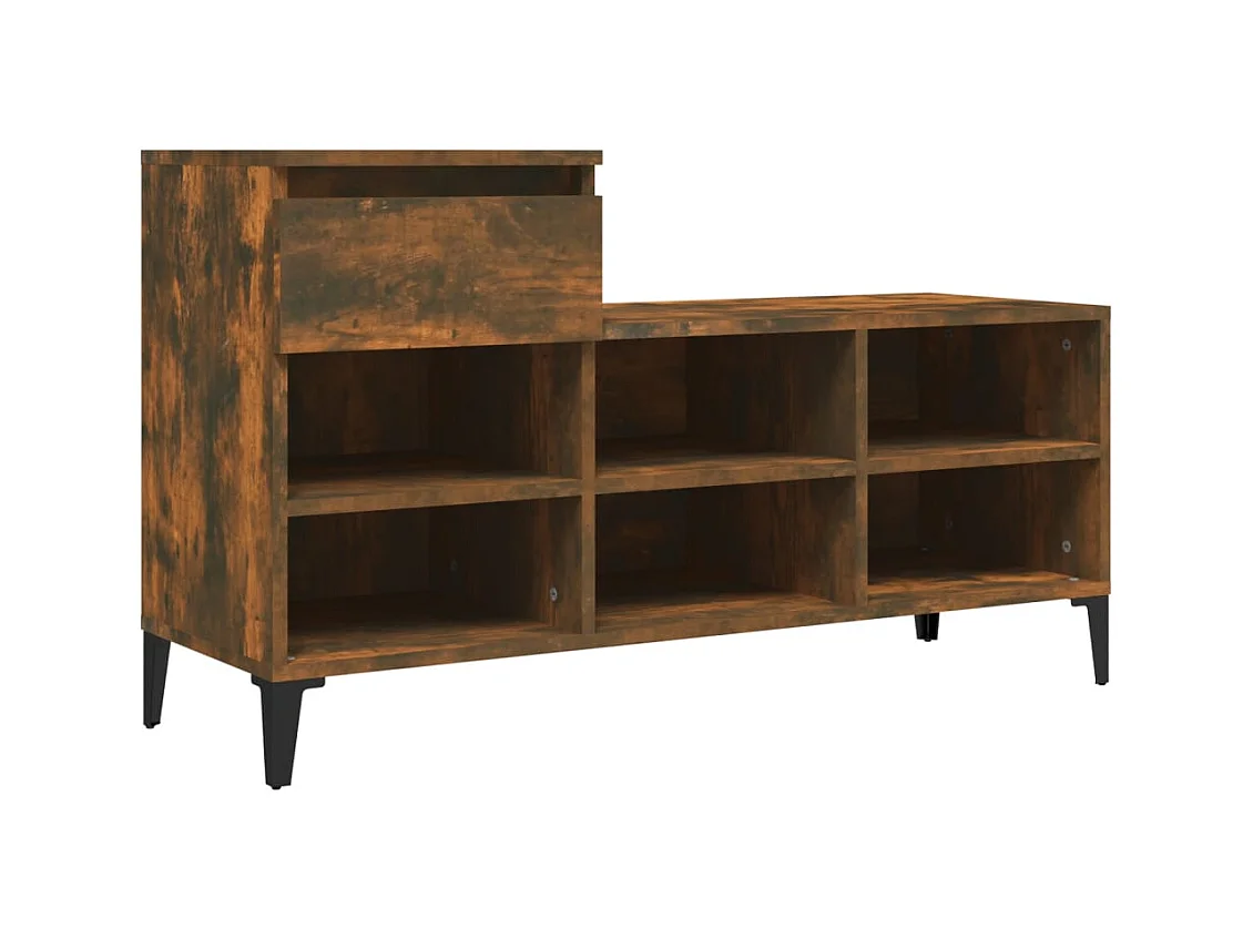 Armoire à chaussures Chêne fumé 102x36x60 cm Bois d'ingénierie