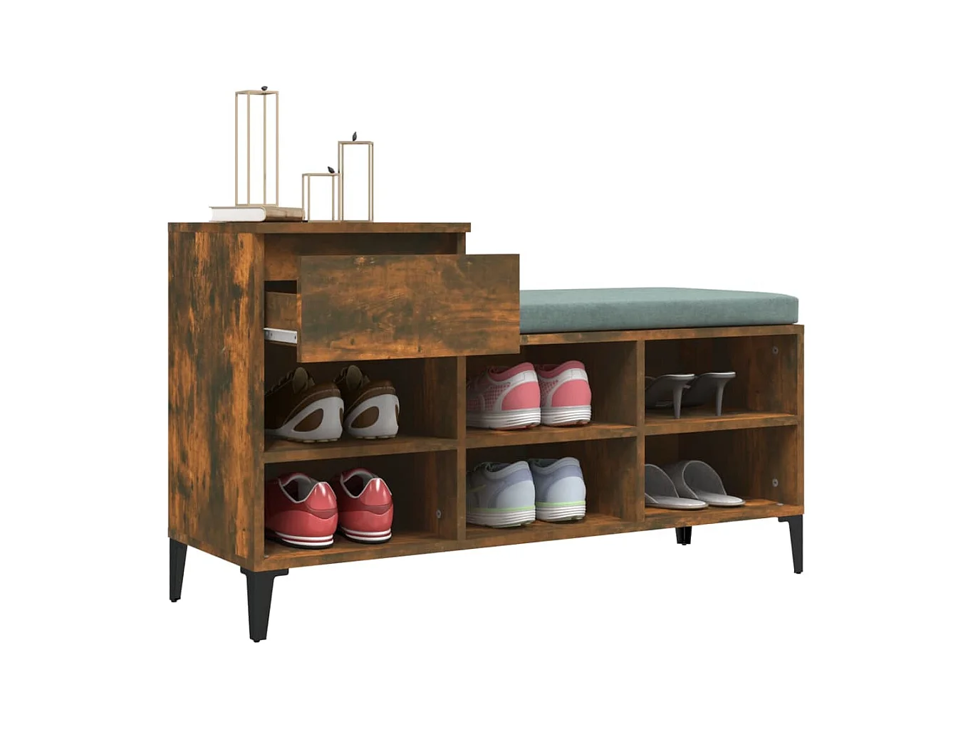 Armoire à chaussures Chêne fumé 102x36x60 cm Bois d'ingénierie