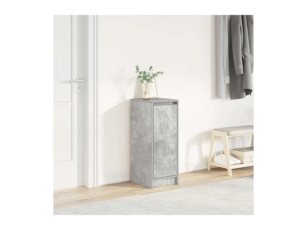 Armoire à chaussures gris béton 29,5x34x76 cm bois d'ingénierie
