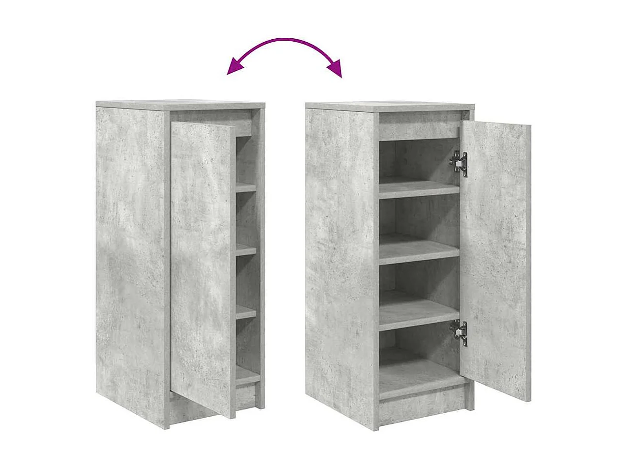Armoire à chaussures gris béton 29,5x34x76 cm bois d'ingénierie