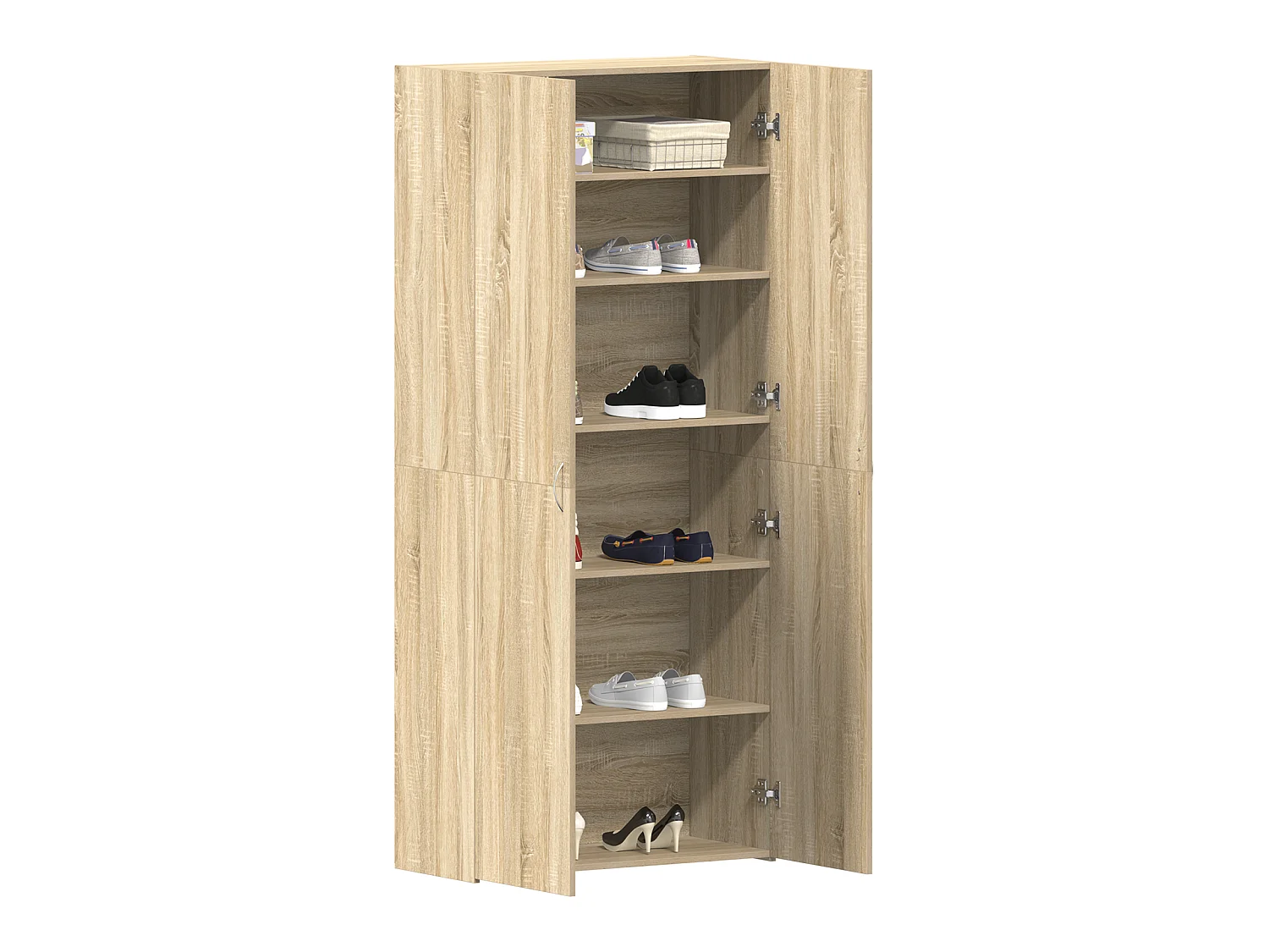 Meuble à chaussures Chêne Sonoma 80x35,5x180 cm Bois d'ingénierie