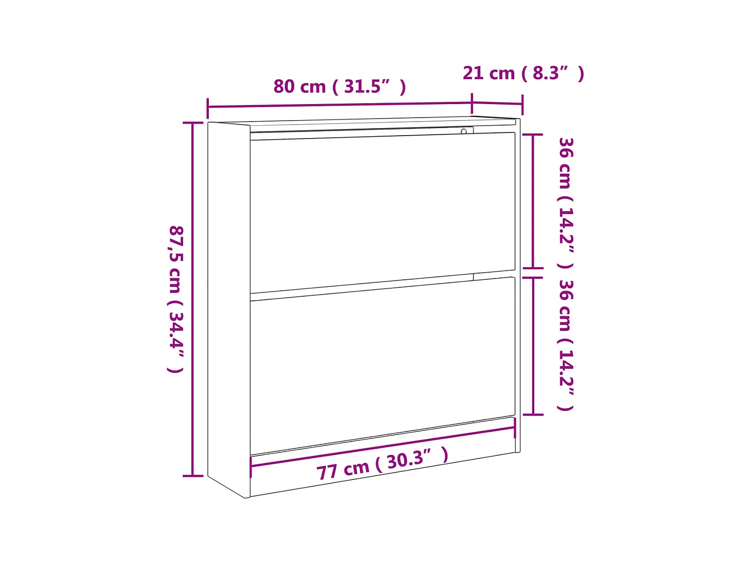 Armoire à chaussures sonoma gris 80x21x87,5cm bois d'ingénierie
