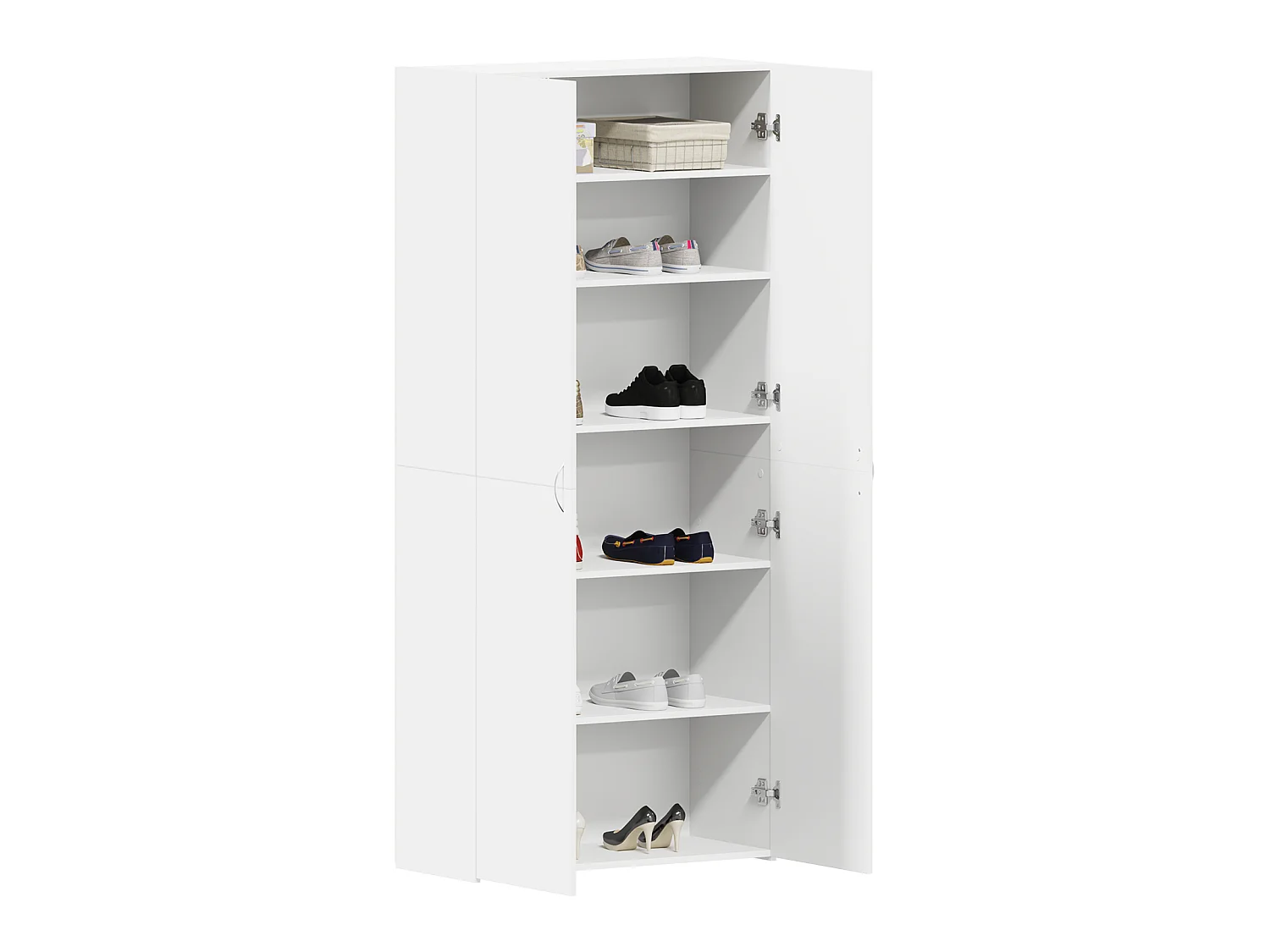 Armoire à chaussures Blanche 80x35.5x180 cm Bois d'ingénierie