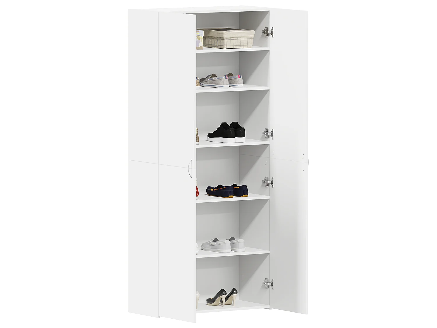 Scarpiera bianca 80x35,5x180 cm in legno ingegnerizzato