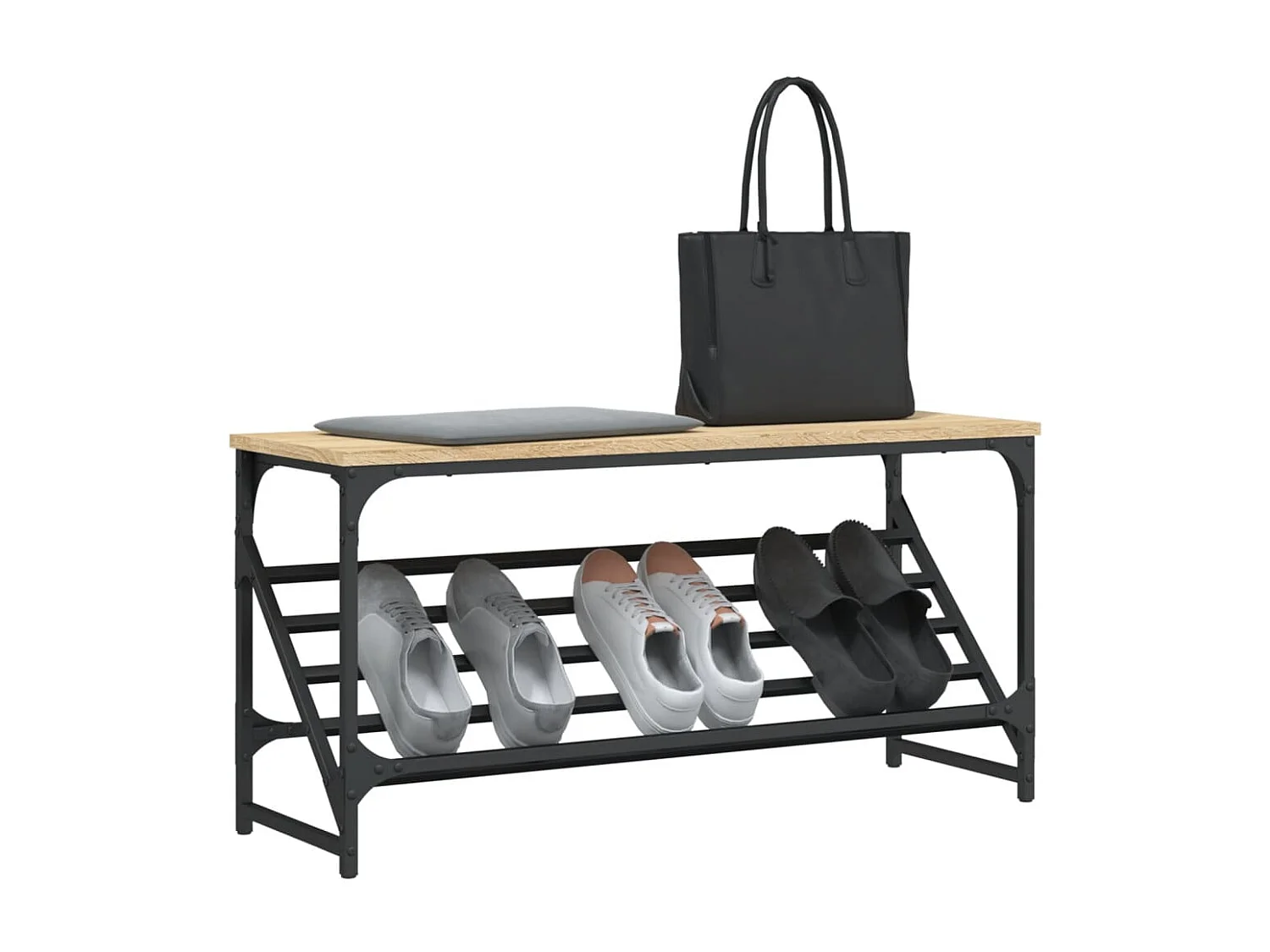 Zapatero de roble Sonoma 90x30x45 cm madera de ingeniería