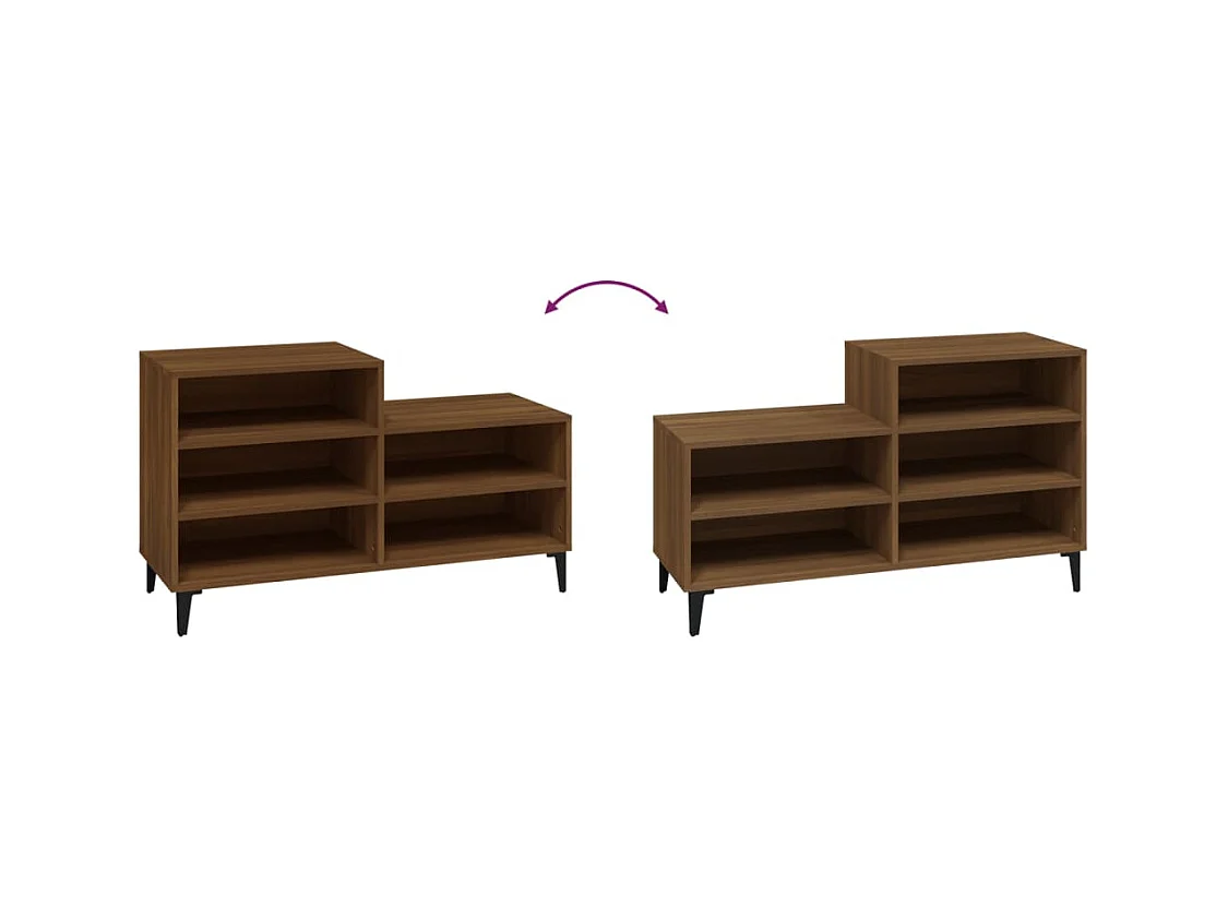 Armoire à chaussures Chêne marron 102x36x60cm Bois d'ingénierie