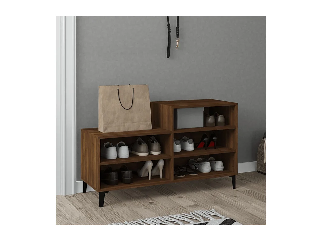 Armoire à chaussures Chêne marron 102x36x60cm Bois d'ingénierie