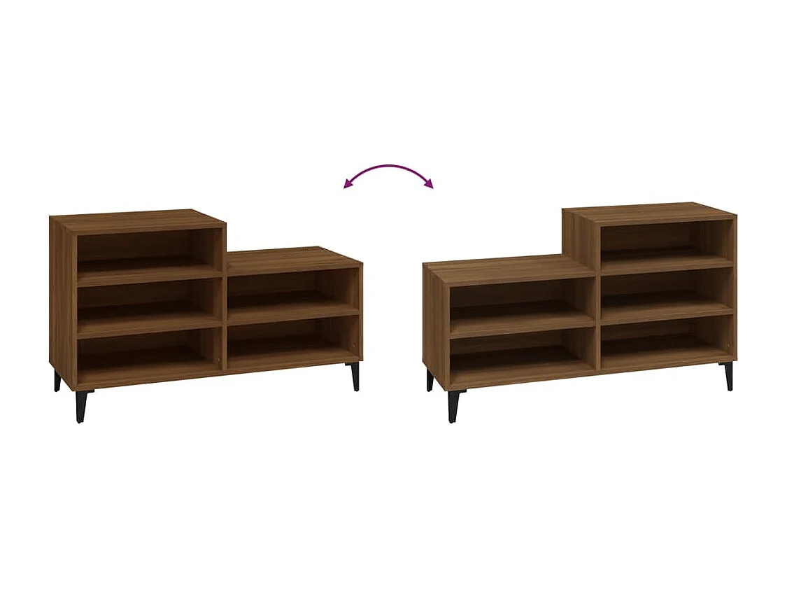 Schuhschrank Braune Eiche 102x36x60cm Holzwerkstoff