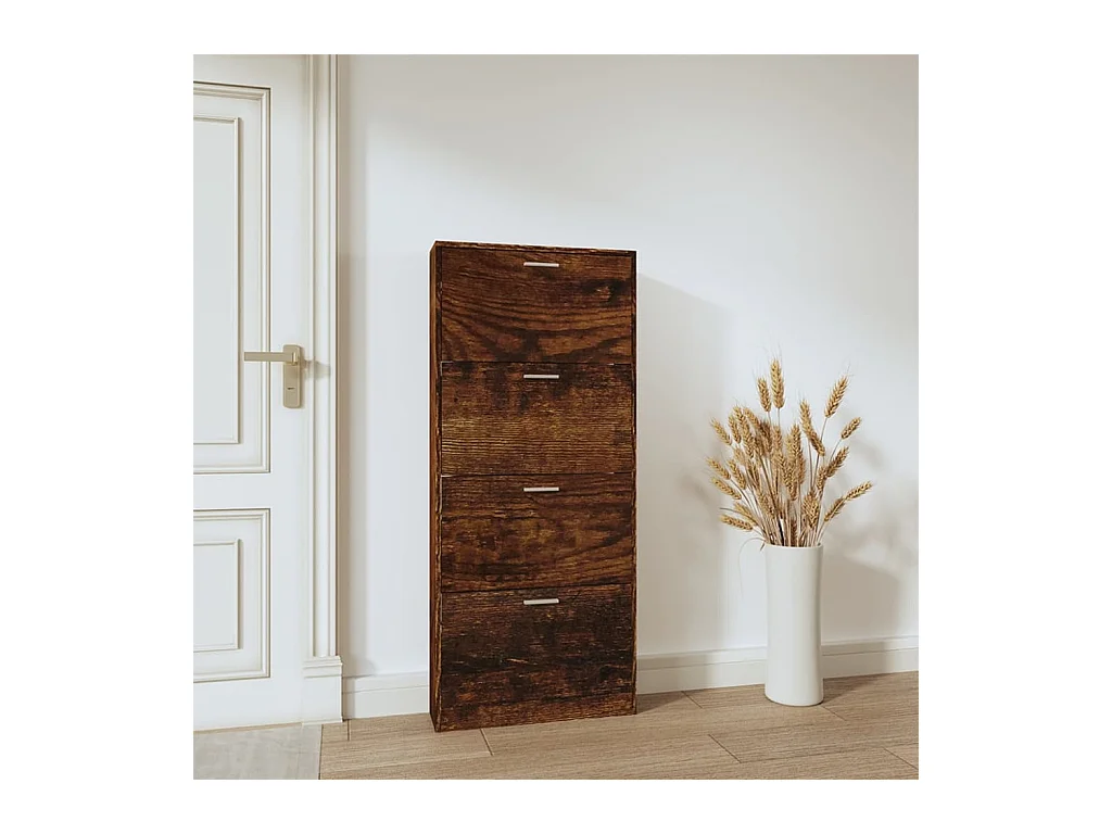 Armoire à chaussures Chêne fumé 59x17x150 cm Bois d'ingénierie