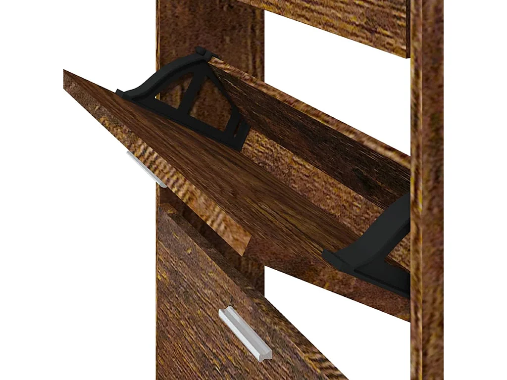 Scarpiera in rovere affumicato 59x17x150 cm in legno ingegnerizzato