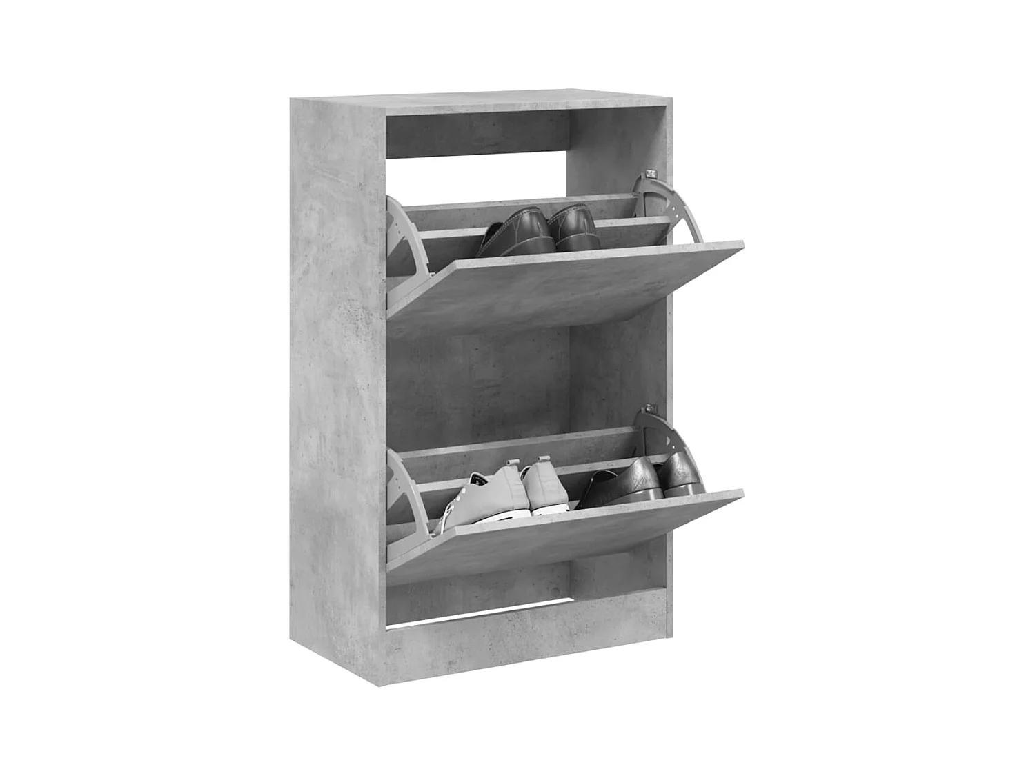 Armoire à chaussures gris béton 60x34x96,5 cm bois d'ingénierie