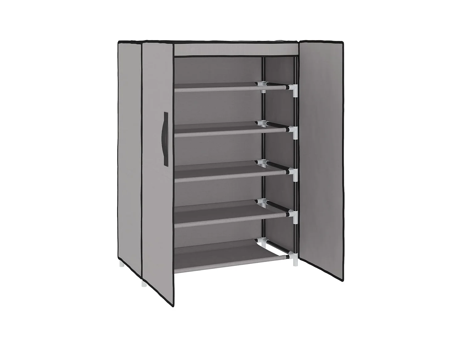 Grijze schoenenkast 60x28x90 cm Stof