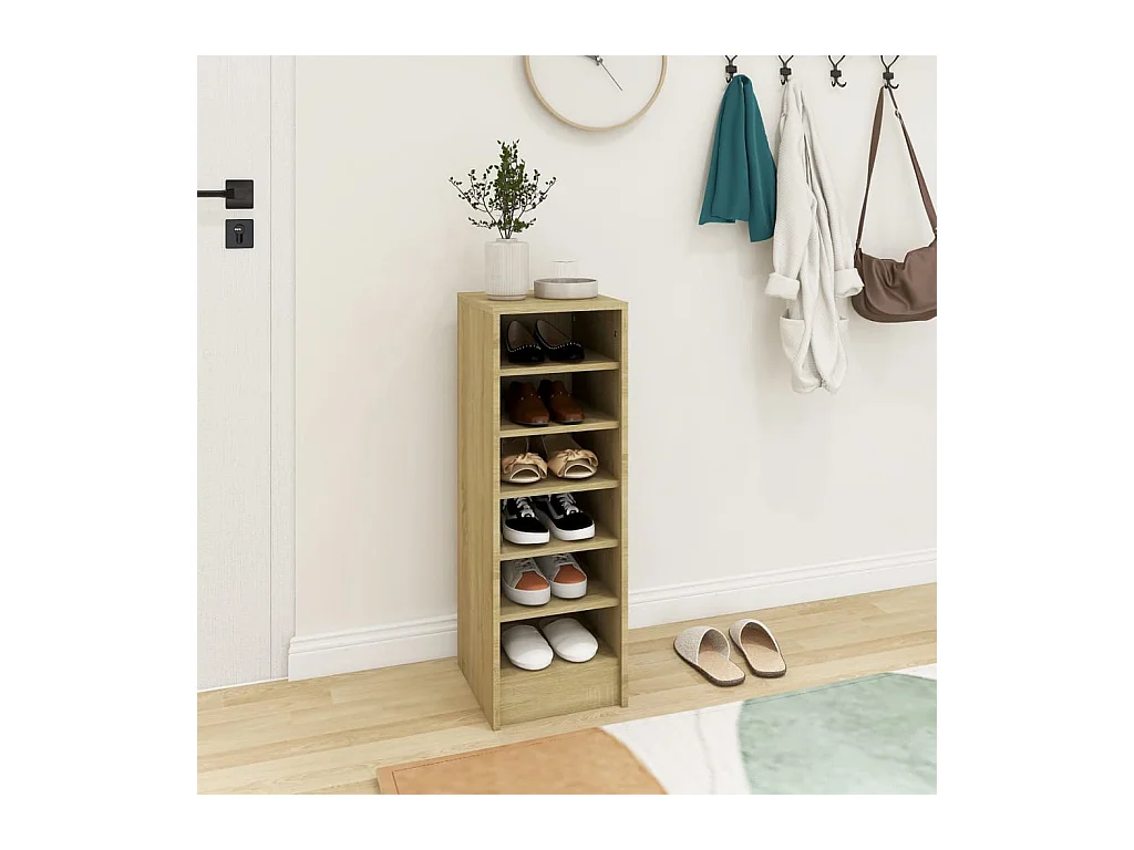 Armoire à chaussures Chêne Sonoma 31,5x35x90 cm Bois ingénierie