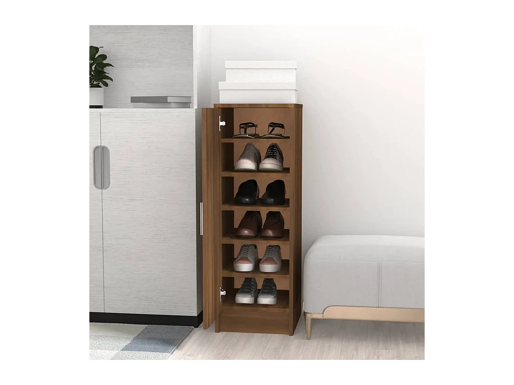 Schuhschrank Braune Eiche 32x35x92 cm Holzwerkstoff