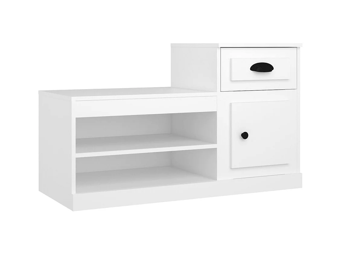 Armoire à chaussures blanc 100x42x60 cm bois d'ingénierie