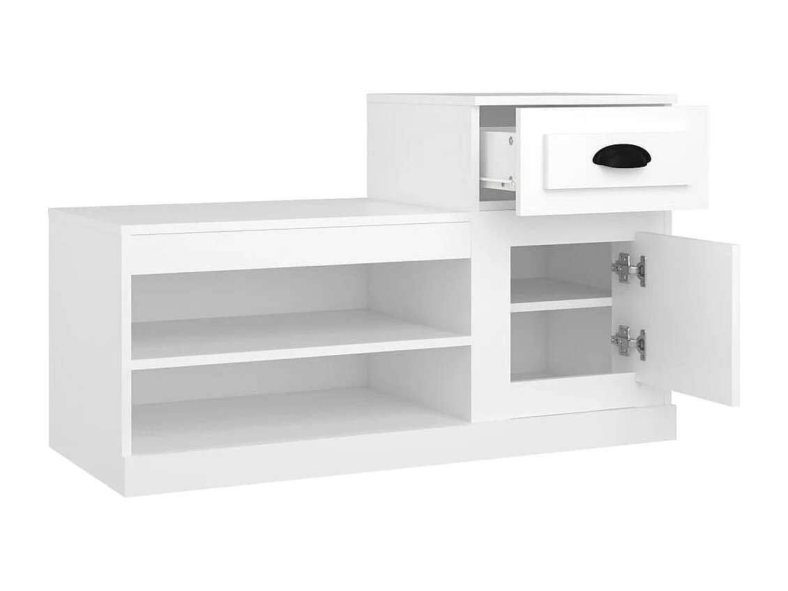 Armoire à chaussures blanc 100x42x60 cm bois d'ingénierie