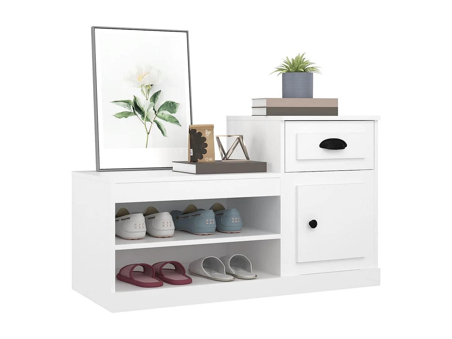 Zapatero blanco 100x42x60 cm madera contrachapada