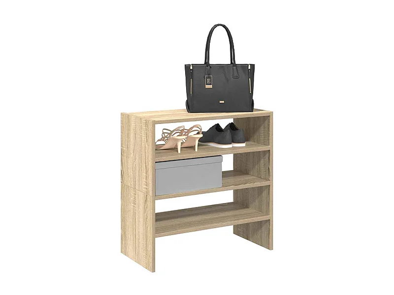 2-delige stapelbare schoenenrek, Sonoma eiken, 60x30x30,5cm