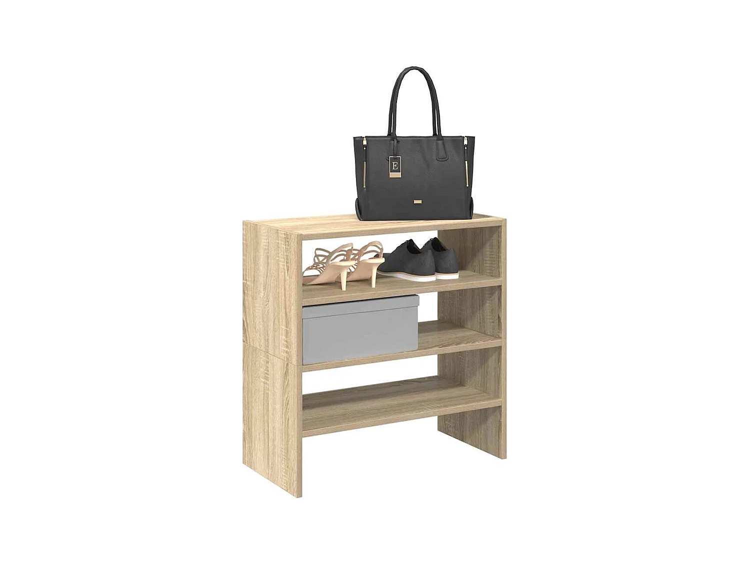 Zapatero apilable de 2 piezas, roble Sonoma, 60x30x30,5cm