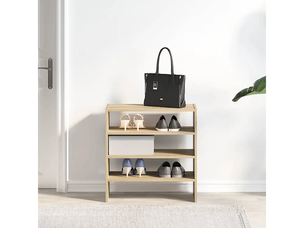 Zapatero apilable de 2 piezas, roble Sonoma, 60x30x30,5cm