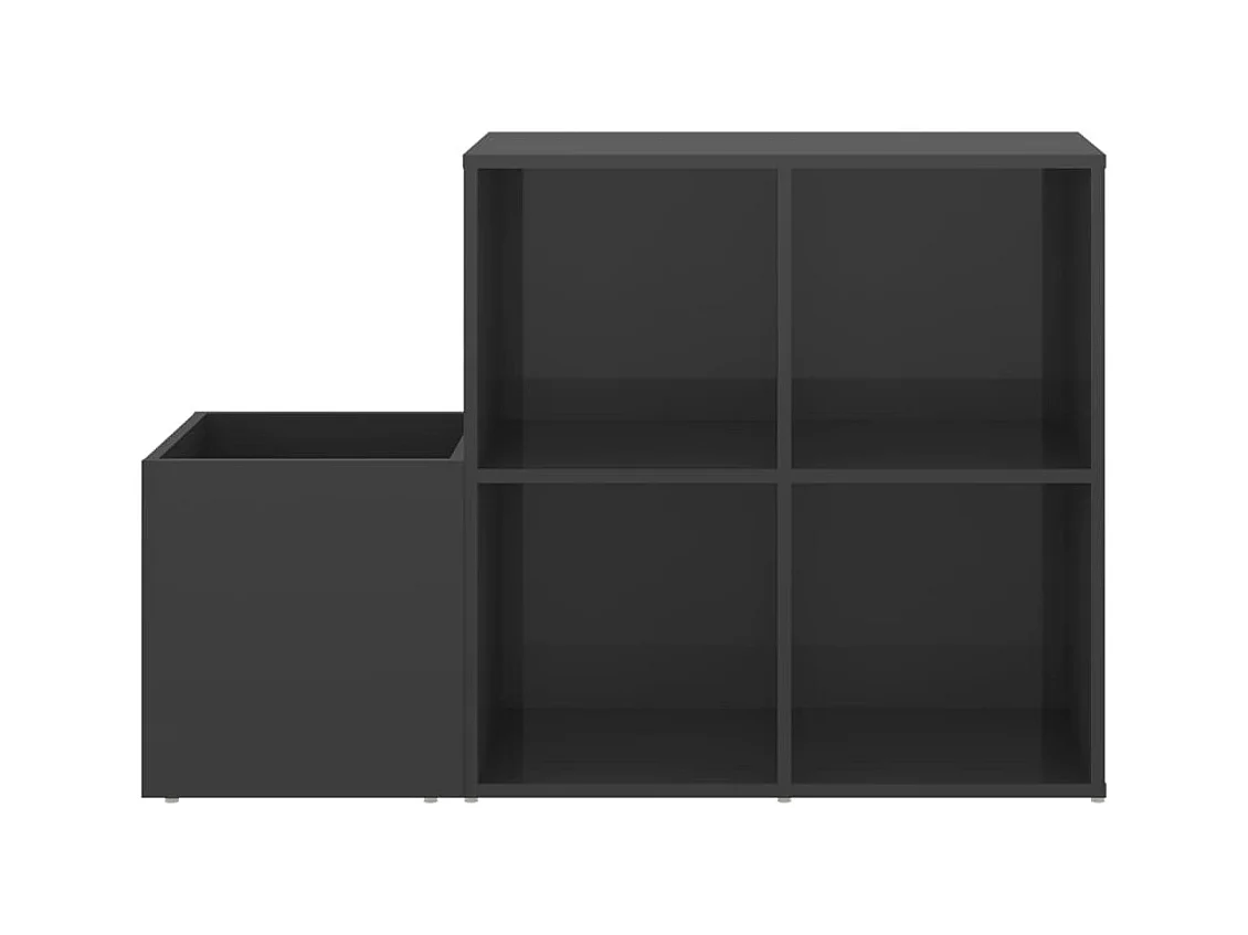 Armoire à chaussures d’entrée gris brillant bois ingénierie