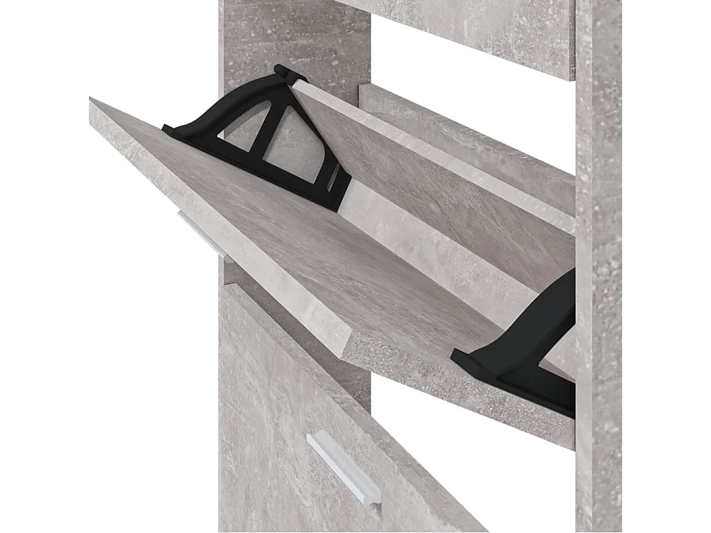 Armoire à chaussures Gris béton 59x17x108 cm Bois d'ingénierie