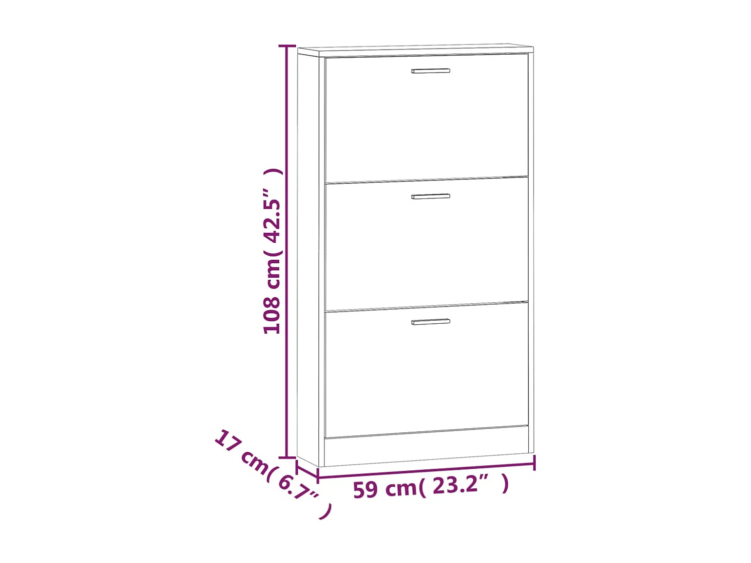 Armoire à chaussures Gris béton 59x17x108 cm Bois d'ingénierie