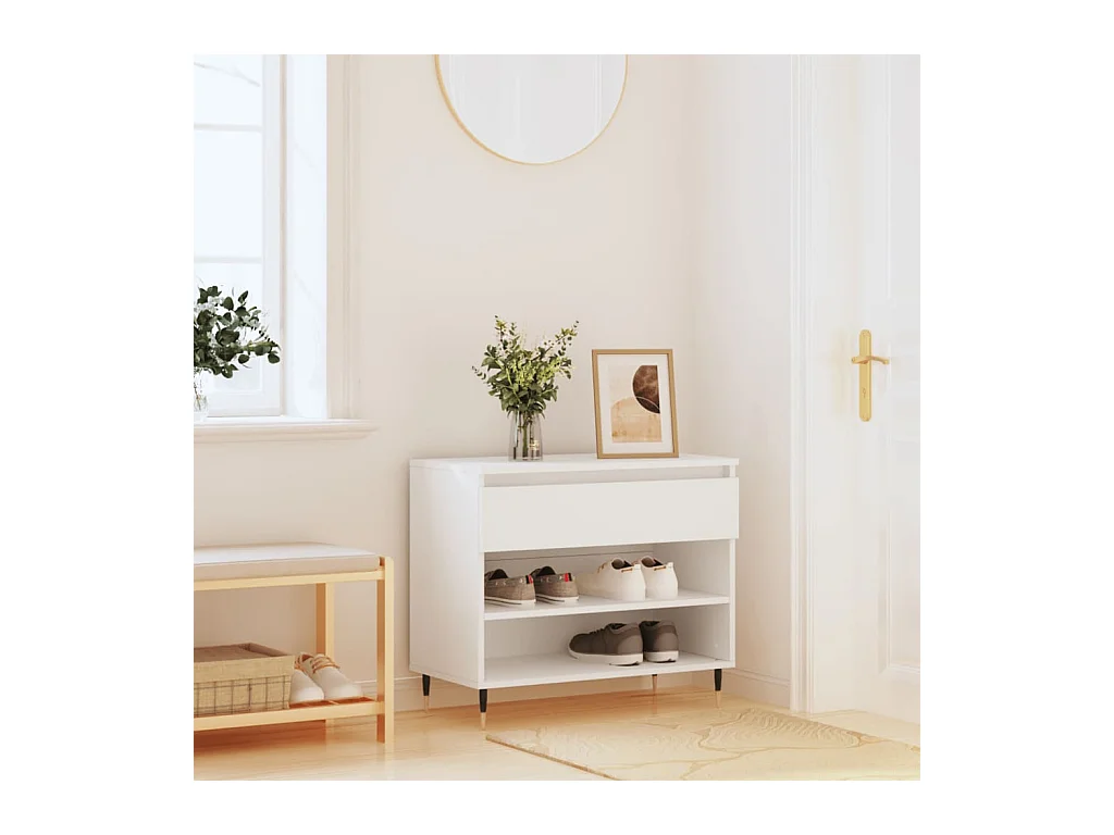 Armoire à chaussures Blanc 70x36x60 cm Bois d'ingénierie