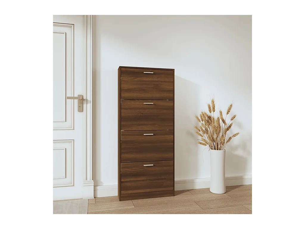 Armoire à chaussures Chêne marron 59x17x150cm Bois d'ingénierie