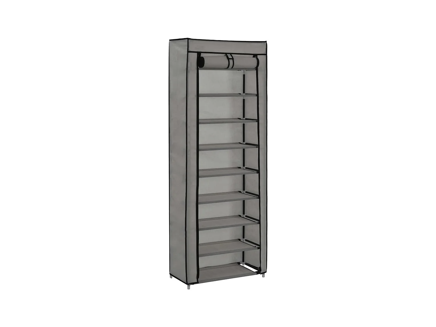 Armoire à chaussures avec housse Gris 57x29x162 cm Tissu