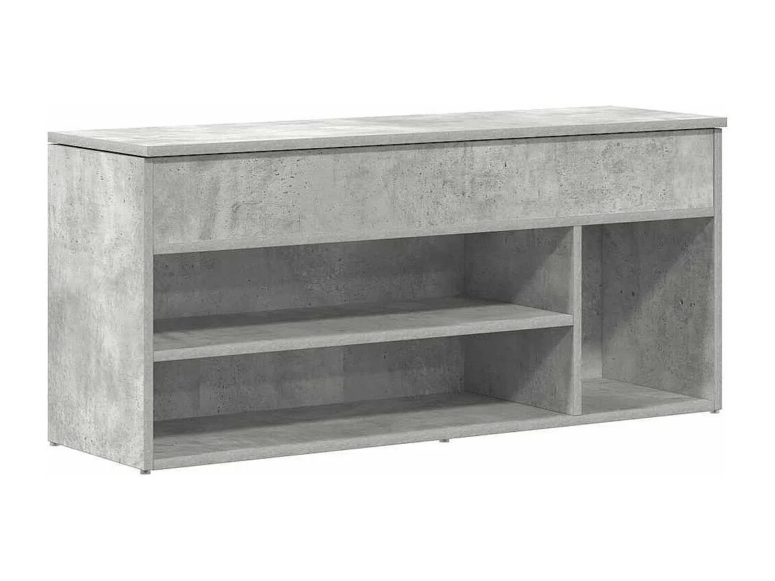 Banc à chaussures gris béton 102x30,5x45 cm bois d'ingénierie