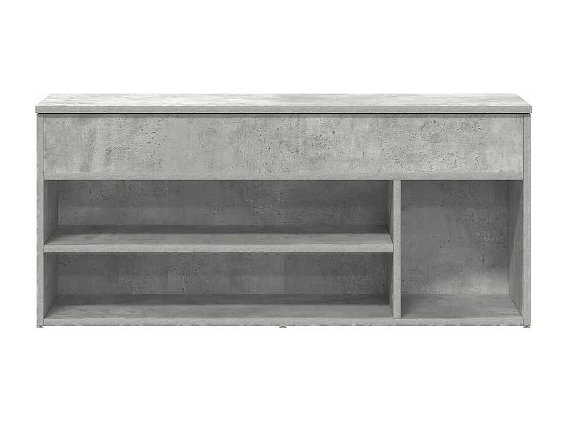 Banc à chaussures gris béton 102x30,5x45 cm bois d'ingénierie