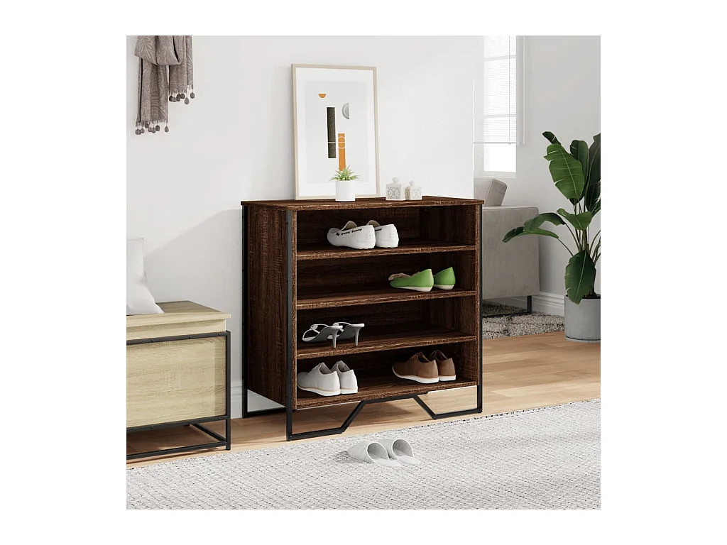 Schuhschrank Eiche braun 80x38x78 cm Holzwerkstoff