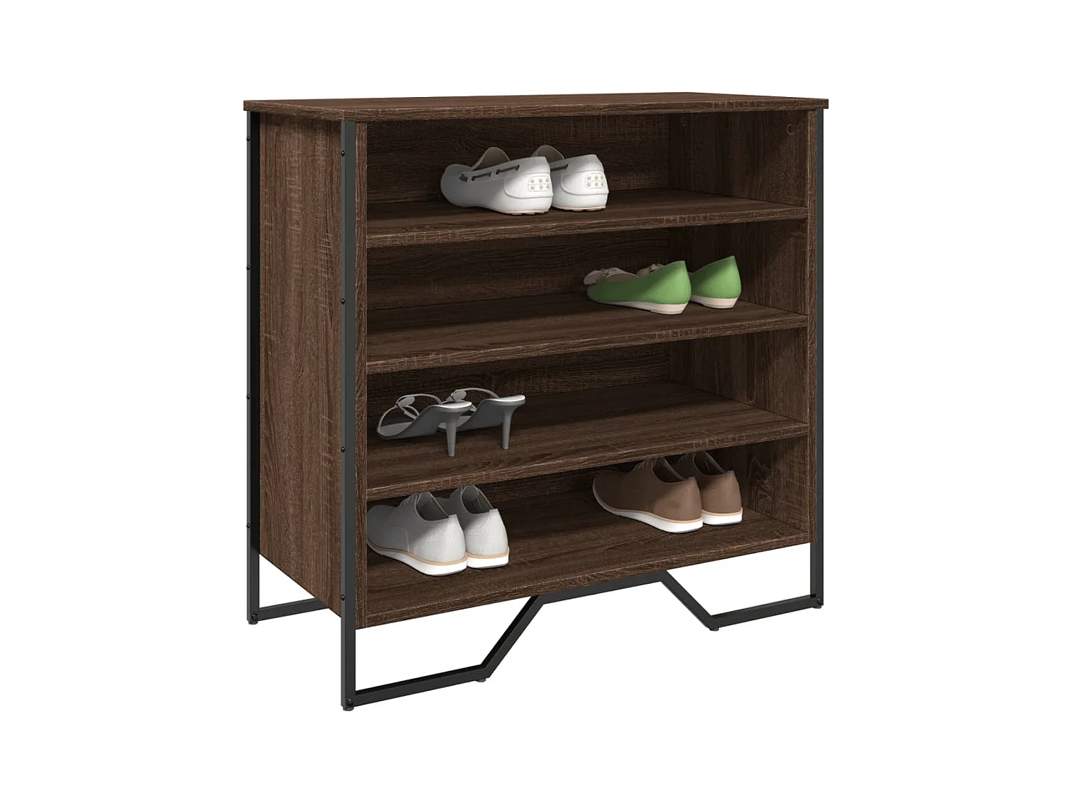 Scarpiera in rovere marrone 80x38x78 cm in legno ingegnerizzato