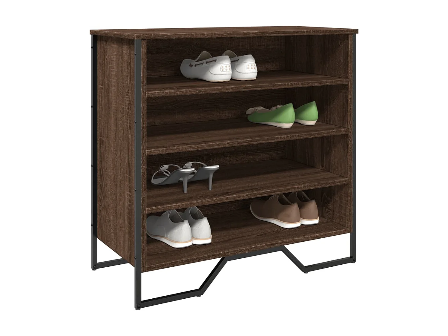 Zapatero roble marrón 80x38x78 cm madera de ingeniería