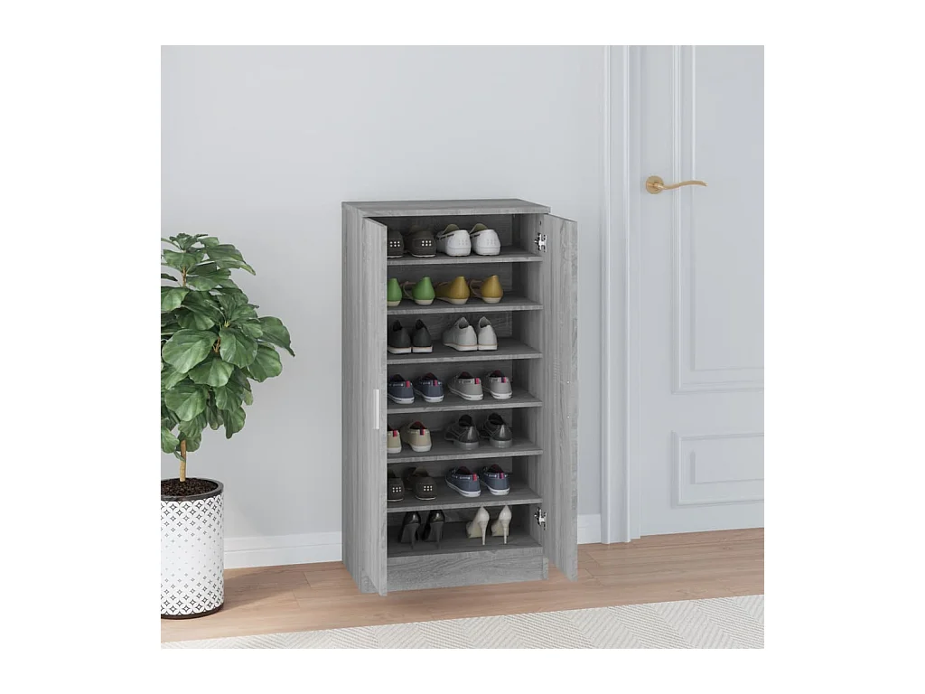 Armoire à chaussures Sonoma gris 55x35x108 cm Bois d'ingénierie