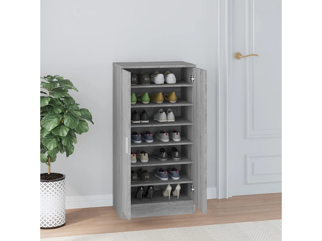 Armoire à chaussures Sonoma gris 55x35x108 cm Bois d'ingénierie