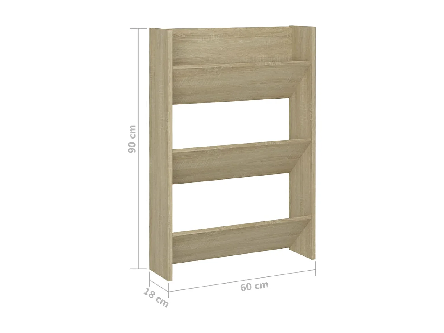 Armoire à chaussures murale Chêne Sonoma 60x18x90 cm Aggloméré