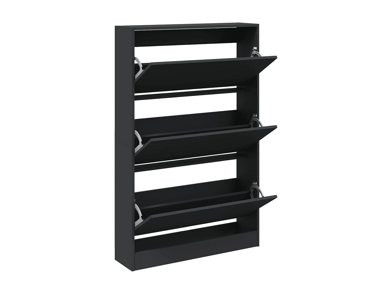 Zapatero negro 80x21x125,5 cm madera contrachapada