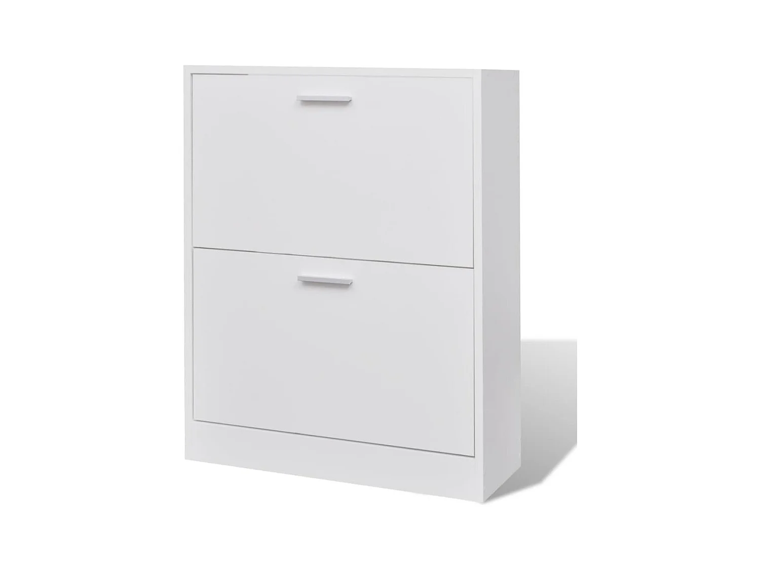 Meuble à chaussures en bois avec 2 compartiments Blanc