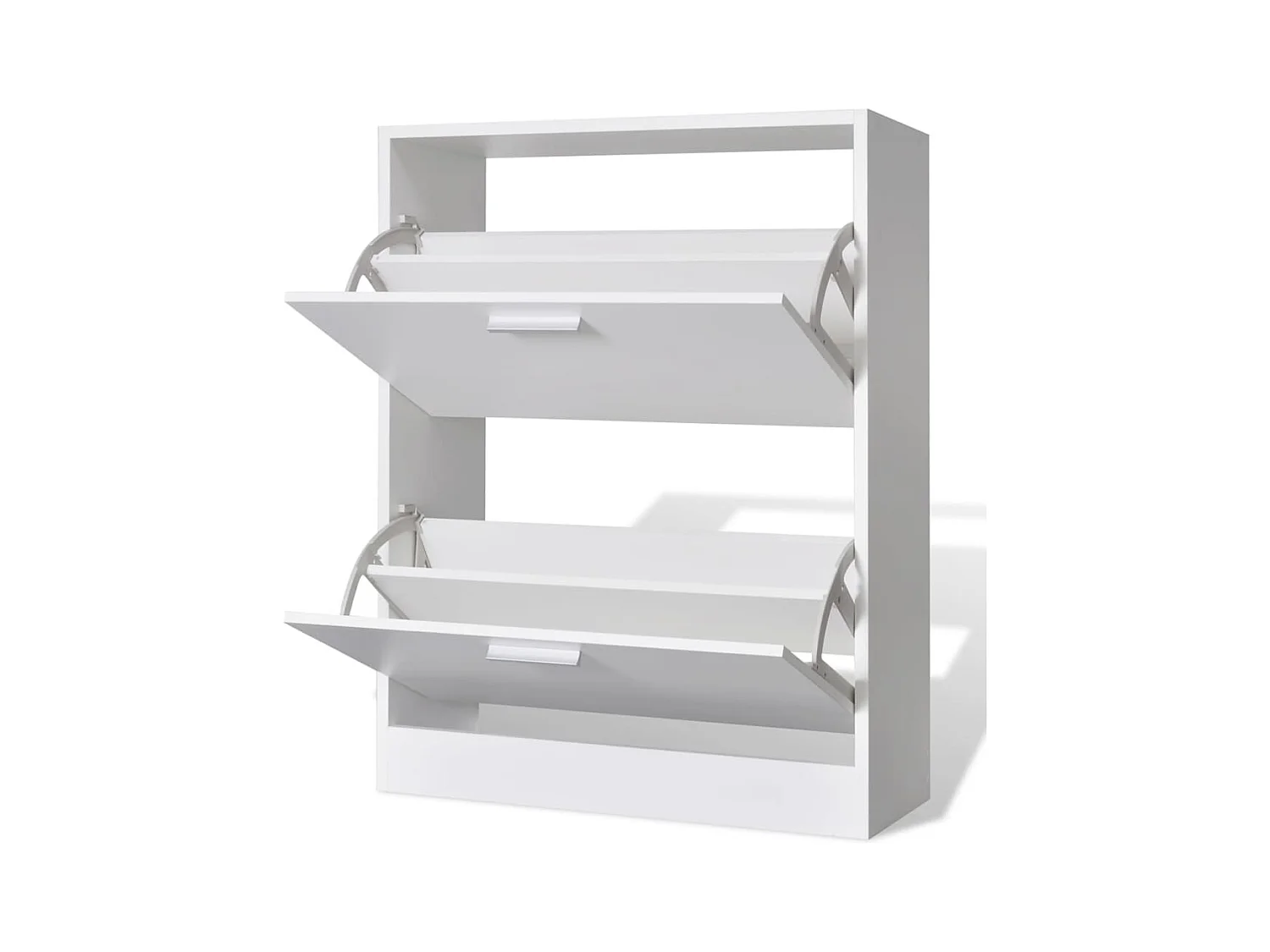 Meuble à chaussures en bois avec 2 compartiments Blanc
