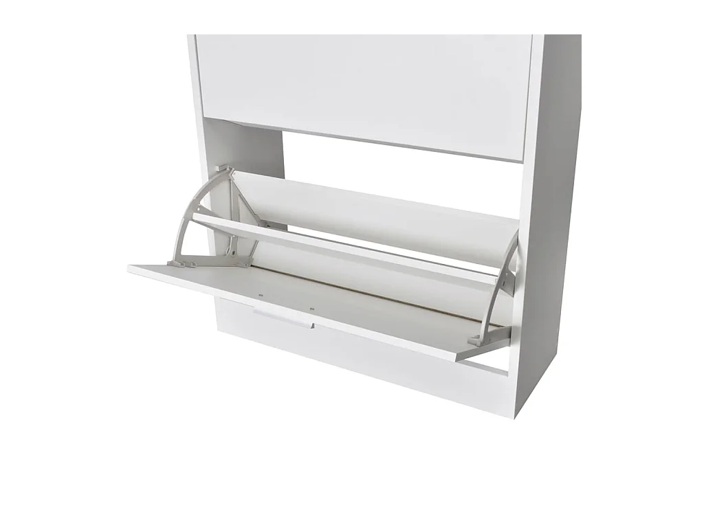 Meuble à chaussures en bois avec 2 compartiments Blanc