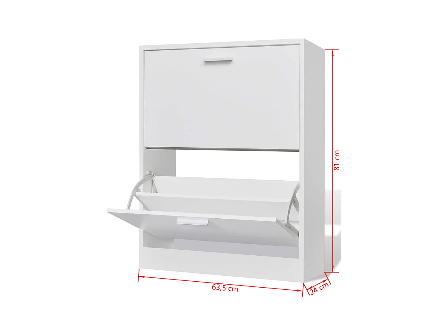 Meuble à chaussures en bois avec 2 compartiments Blanc
