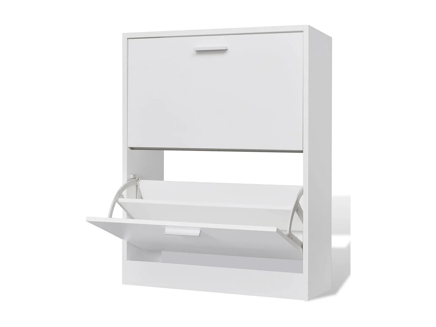 Zapatero de madera con 2 compartimentos Blanco