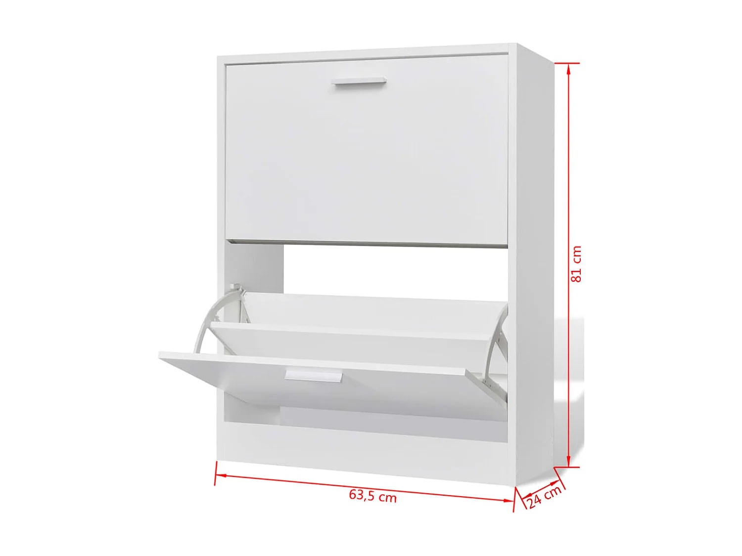 Zapatero de madera con 2 compartimentos Blanco