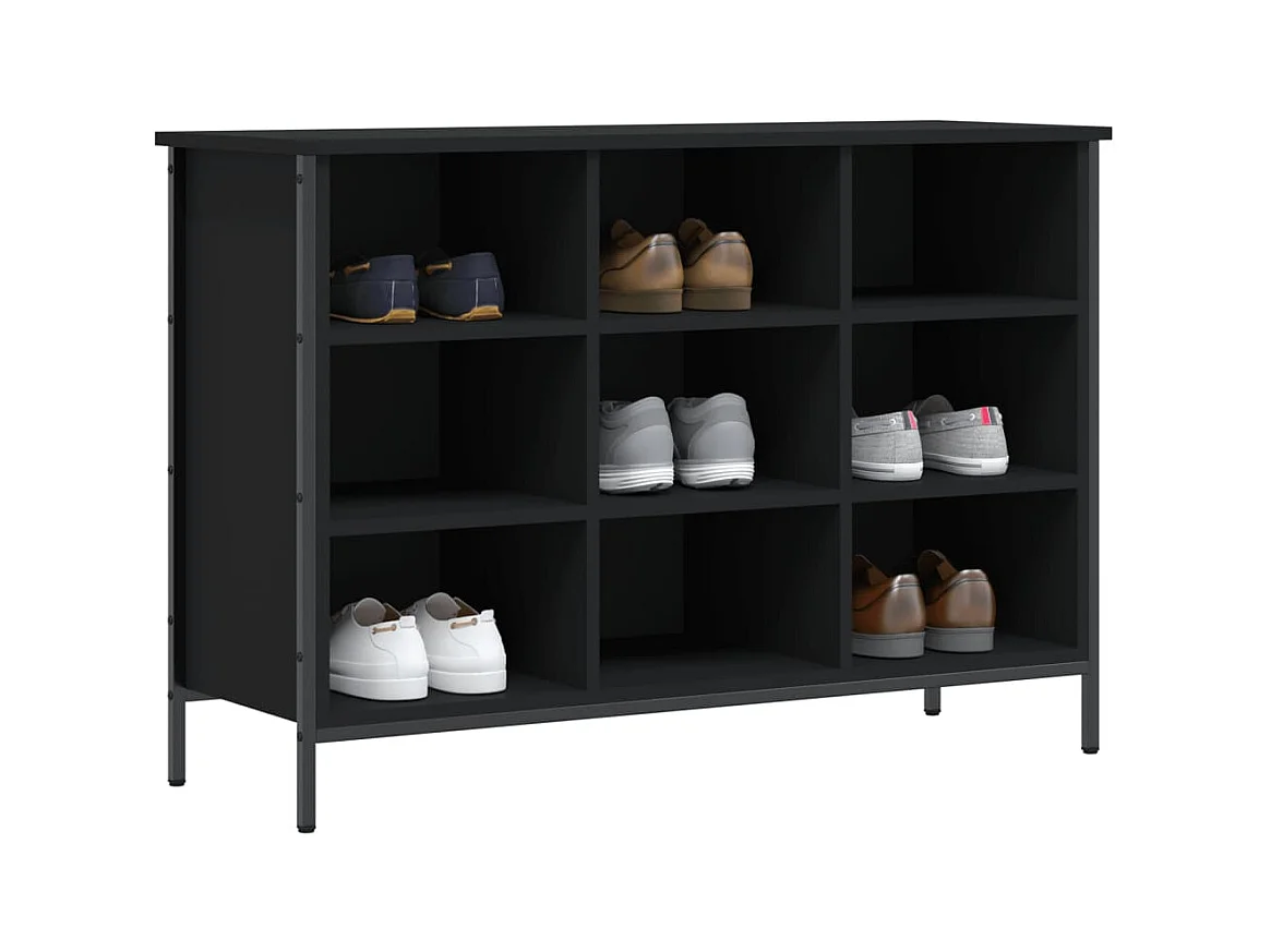 Armoire à chaussures noir 100x35x70 cm bois d'ingénierie