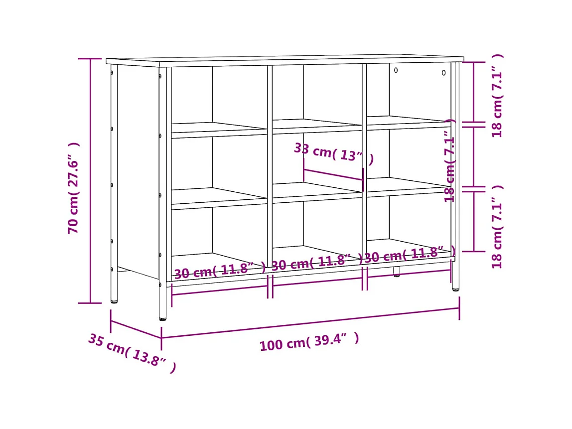 Armoire à chaussures noir 100x35x70 cm bois d'ingénierie