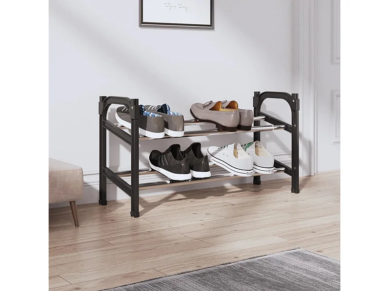 Meuble à chaussures extensible avec 2 étagères 119x24x37 cm