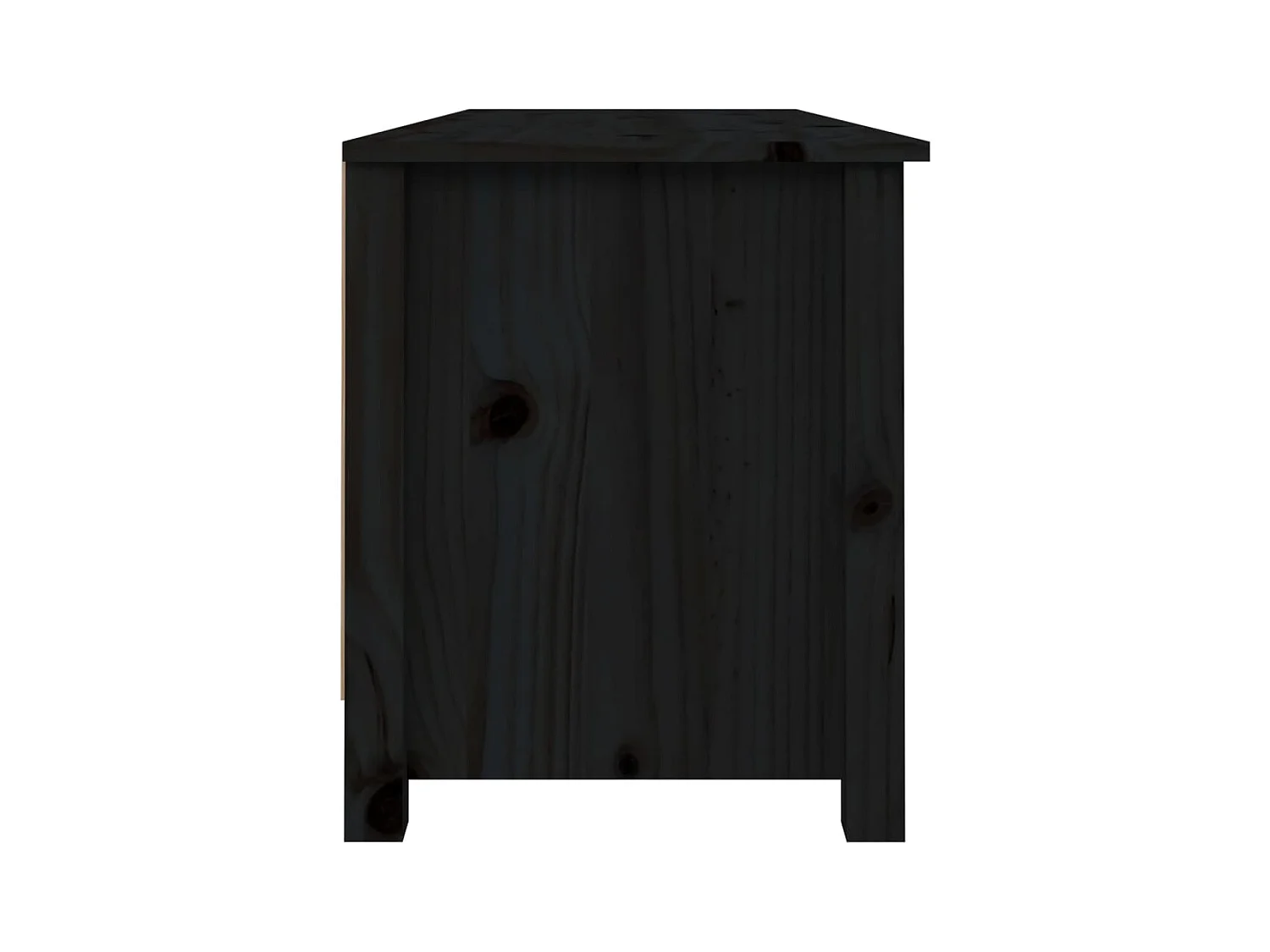 Panca portascarpe nera 110x38x45,5 cm Legno massello di pino