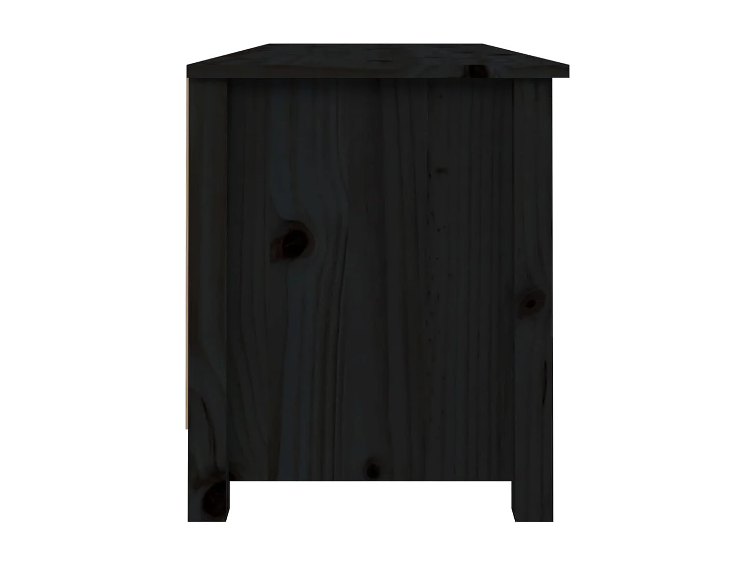 Panca portascarpe nera 110x38x45,5 cm Legno massello di pino
